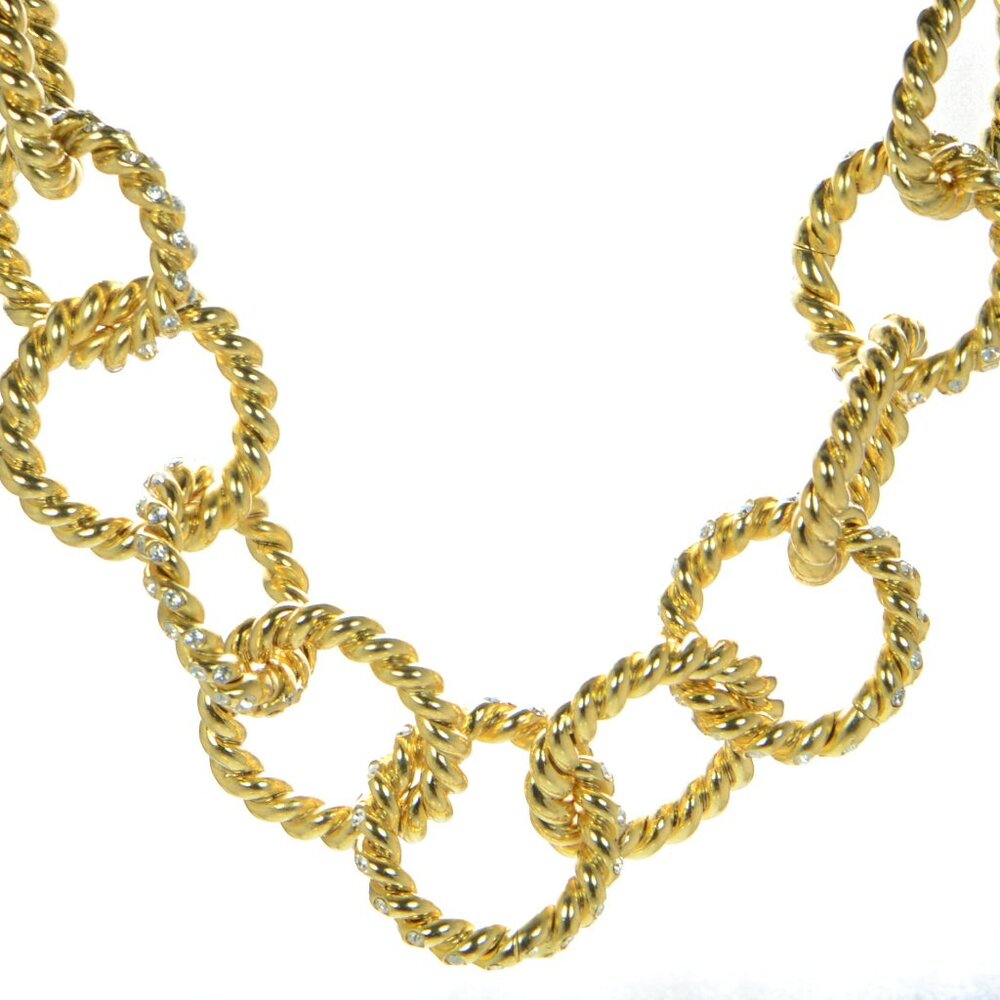 Oscar de la Renta Goldtone & Crystal Rope Link Necklace